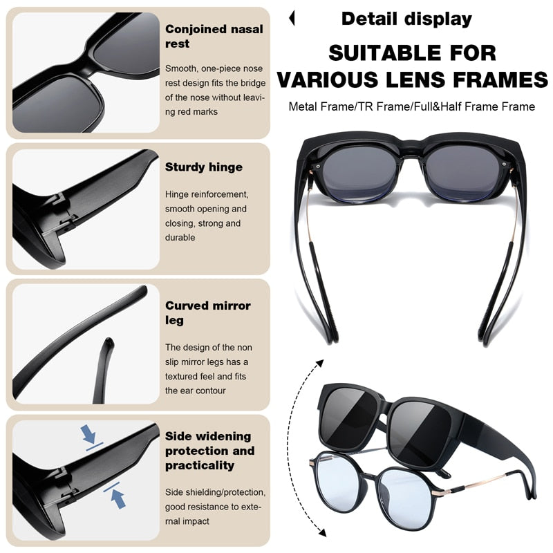 Polarized Cover Over Overlay Prescription Glasses